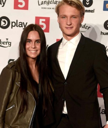 Cecilie Hornbaek with her partner, Kasper Dolberg.